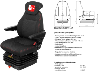 Show details for SĒDEKLIS AR PNEIMO PIEK. Picture of SĒDEKLIS AR PNEIMO PIEK.