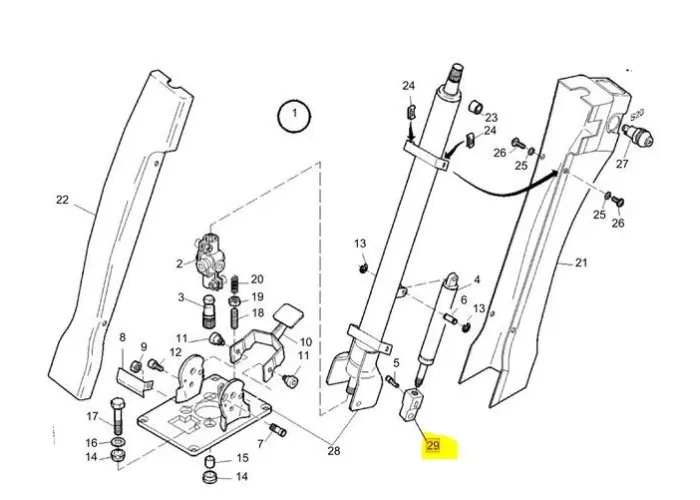 CNH STEERING COLUMN CYL. HEAD 1488776