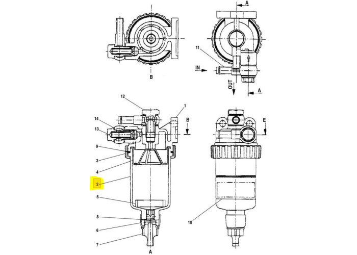 CNH FUEL FILTER BOWL 156240A1