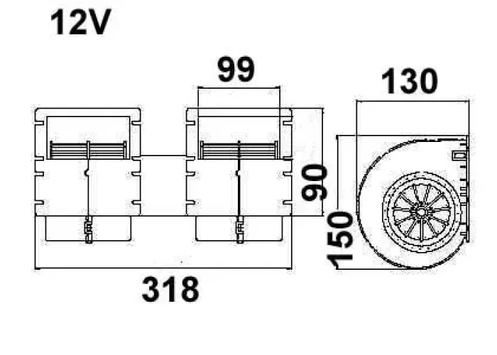 BLOWER 12V, 3-speed