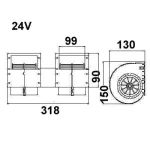BLOWER 24V, 3-speed BLOWER 24V, 3-speed