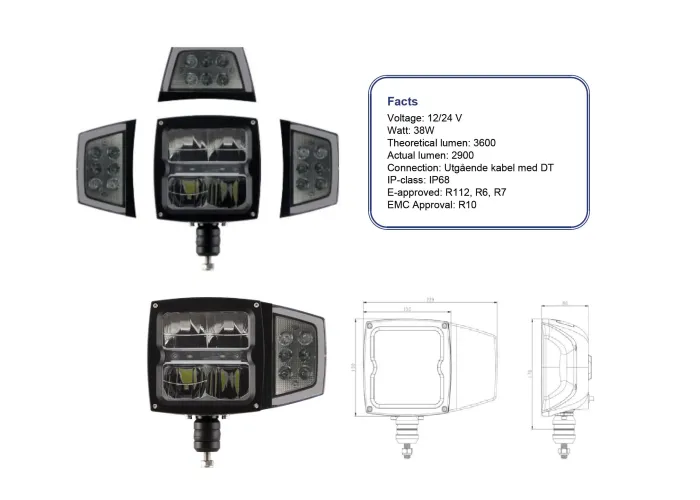 ROAD LED LIGHT 38W, IP67 10-0415