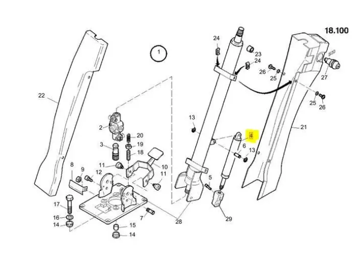 GAS STRUT STEERING COLUMN