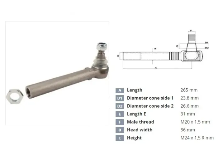 TIE ROD L 264 MM 3426276M1-B