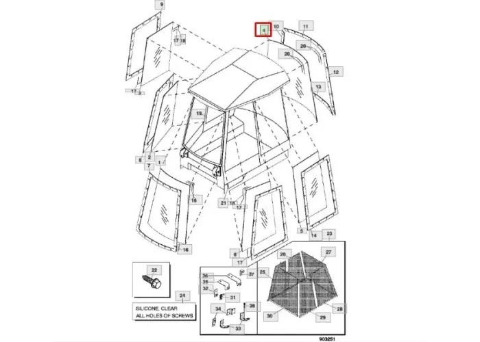 ARLA REAR WINDOW 1410D F066600-B